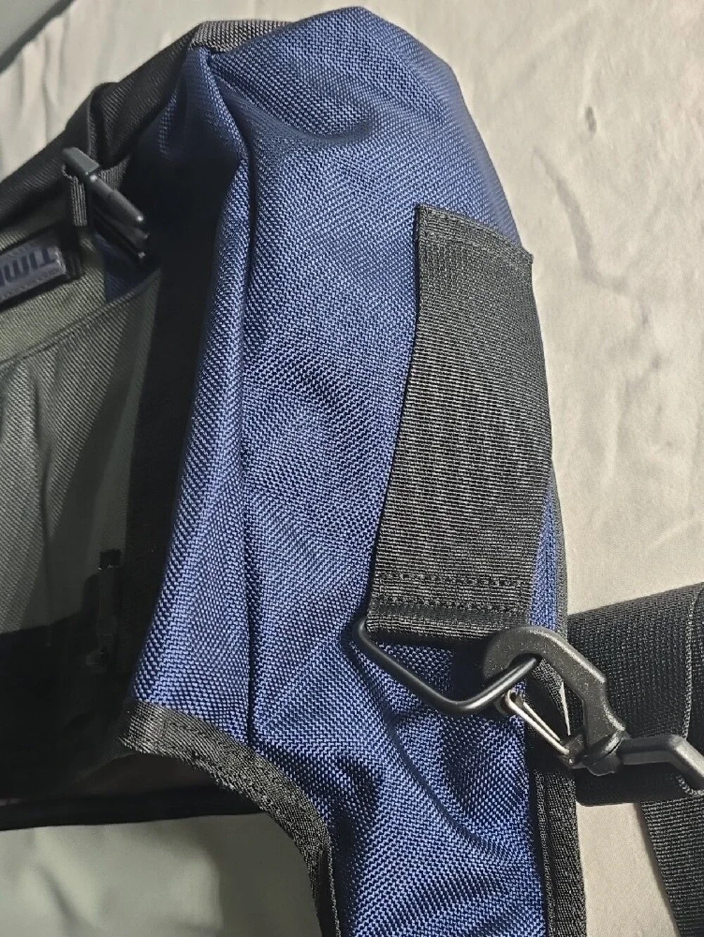 Timbuk2 Navy and Gray Messenger Bag with Black Accents